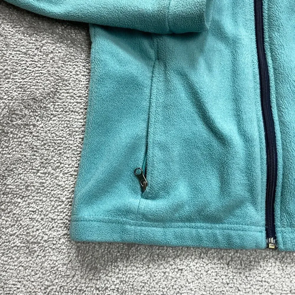 Columbia Fleece Jacket Kids Girls Large Blue Full Zip High Neck Outdoor Casual